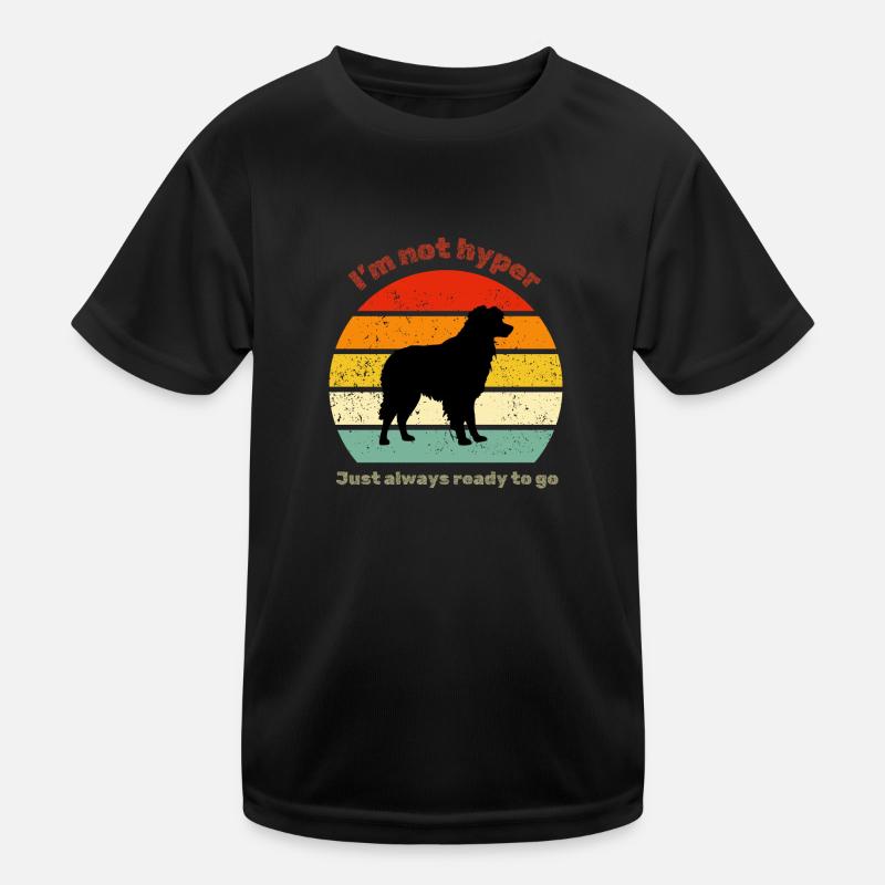Retro Australian Shepherd - Kinder Funktions-T-Shirt - Schwarz