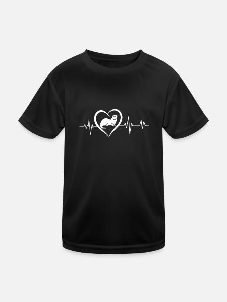 Otter heartbeat - Kids Functional T-Shirt - black - Front
