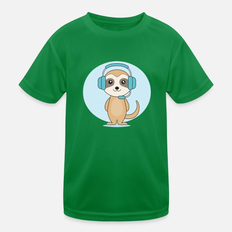 Meerkat with headset Kids Functional T-Shirt