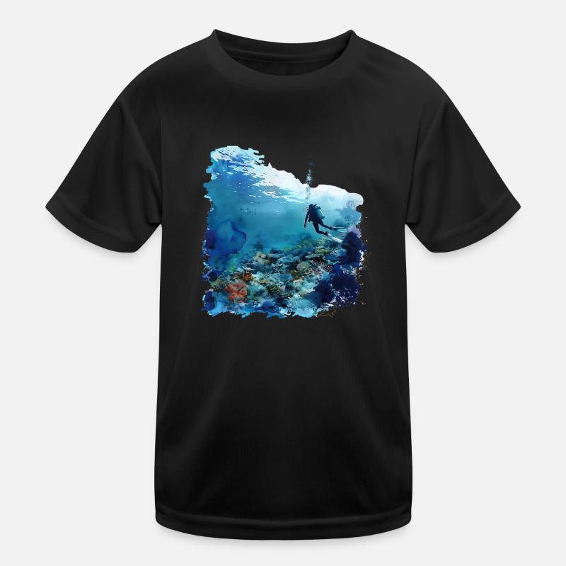 Faszination Tauchen mit Flasche Kinder Funktions-T-Shirt