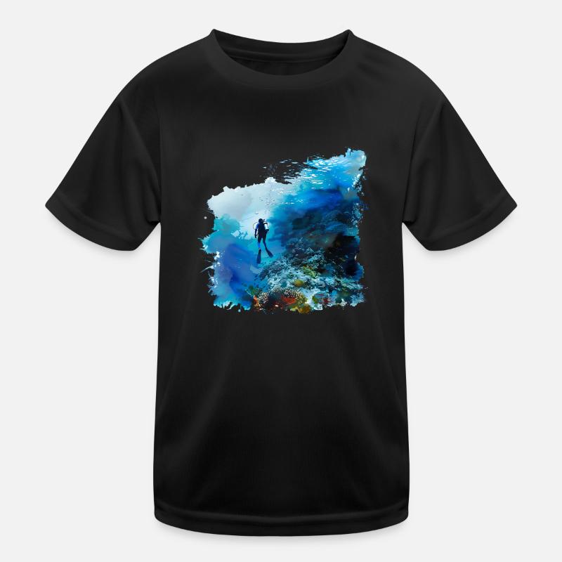 Schwerelos gleiten beim Tauchen Kinder Funktions-T-Shirt