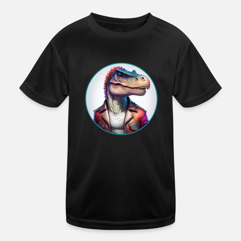 Dinosaurier Lederjacke Kinder Funktions-T-Shirt