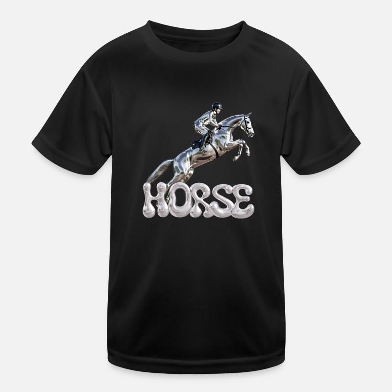 Springreiter Chrom 1 Kinder Funktions-T-Shirt