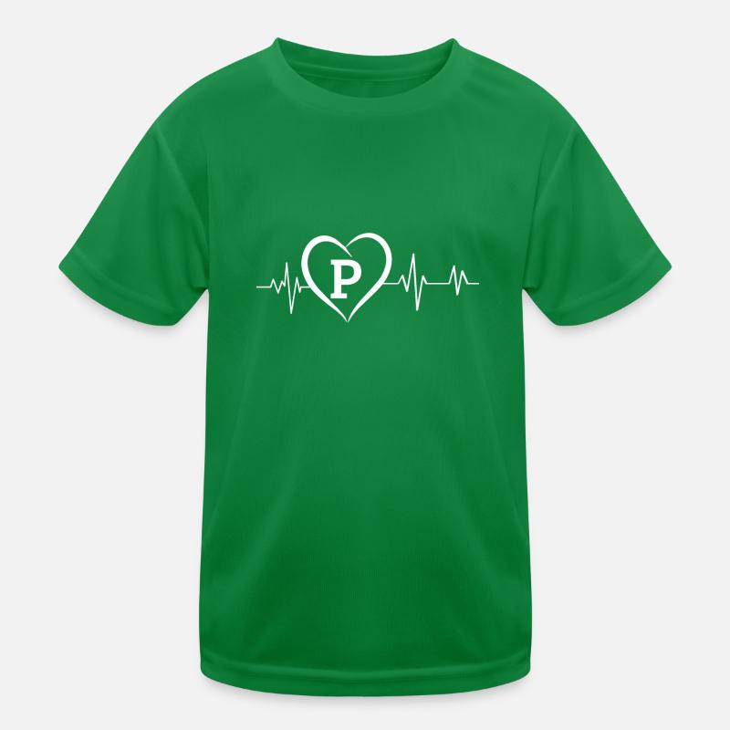 Herzschlag Buchstabe P Kinder Funktions-T-Shirt