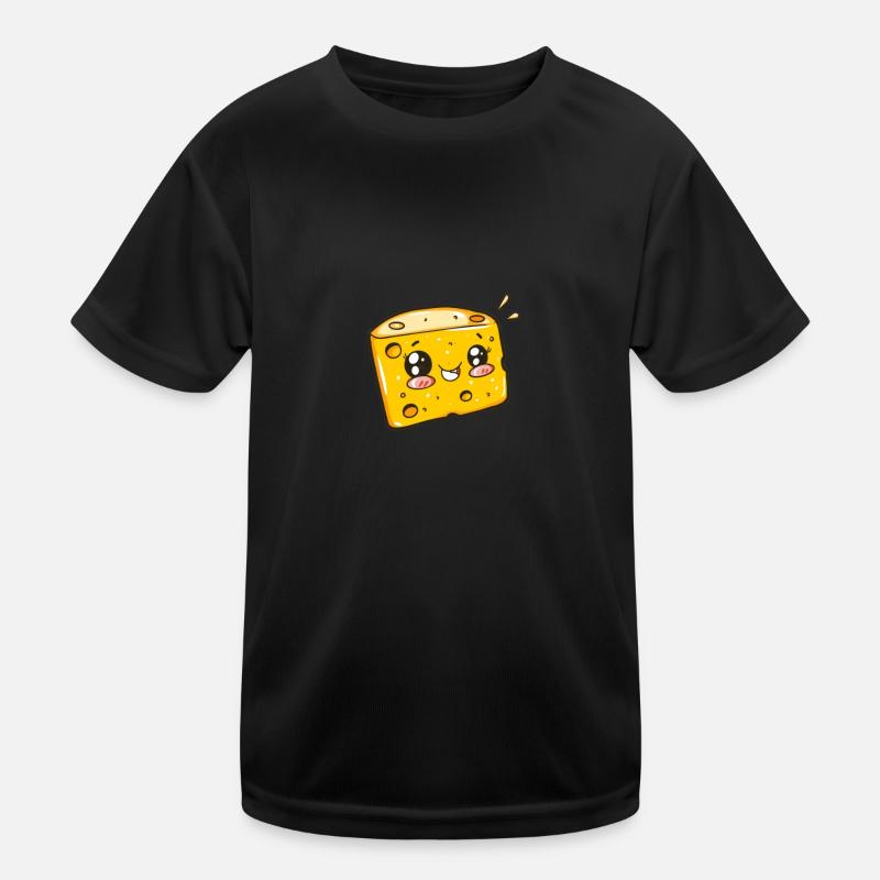 Lachender Käseblock Cartoon Stil Kinder Funktions-T-Shirt