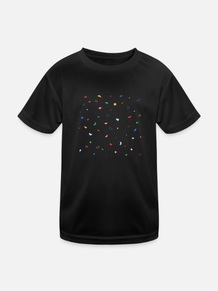 Mur d’escalade - T-shirt sport Enfant - noir - Devant