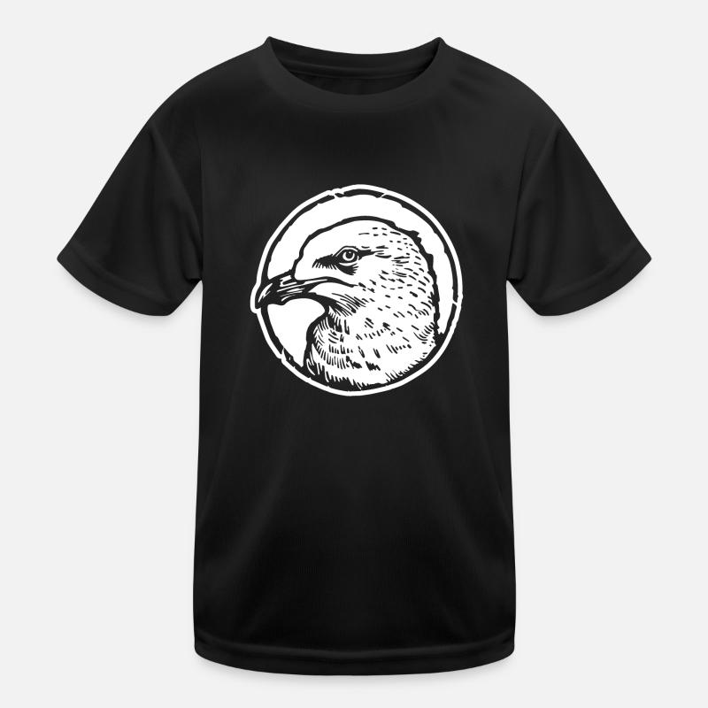 Möwe - Kinder Funktions-T-Shirt - Schwarz