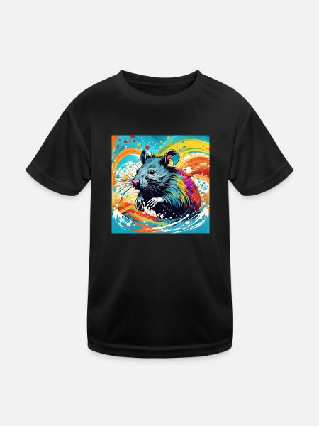 RAT color - Kinder Funktions-T-Shirt - Schwarz - Vorne