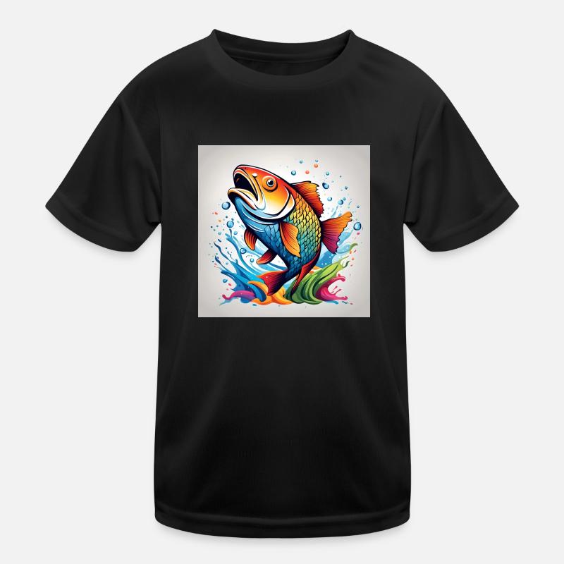 Forelle Fisch farbig Kinder Funktions-T-Shirt