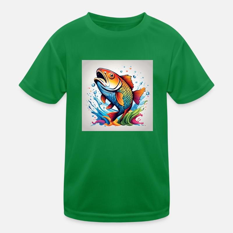 Trout Fish Colored Kids Functional T-Shirt
