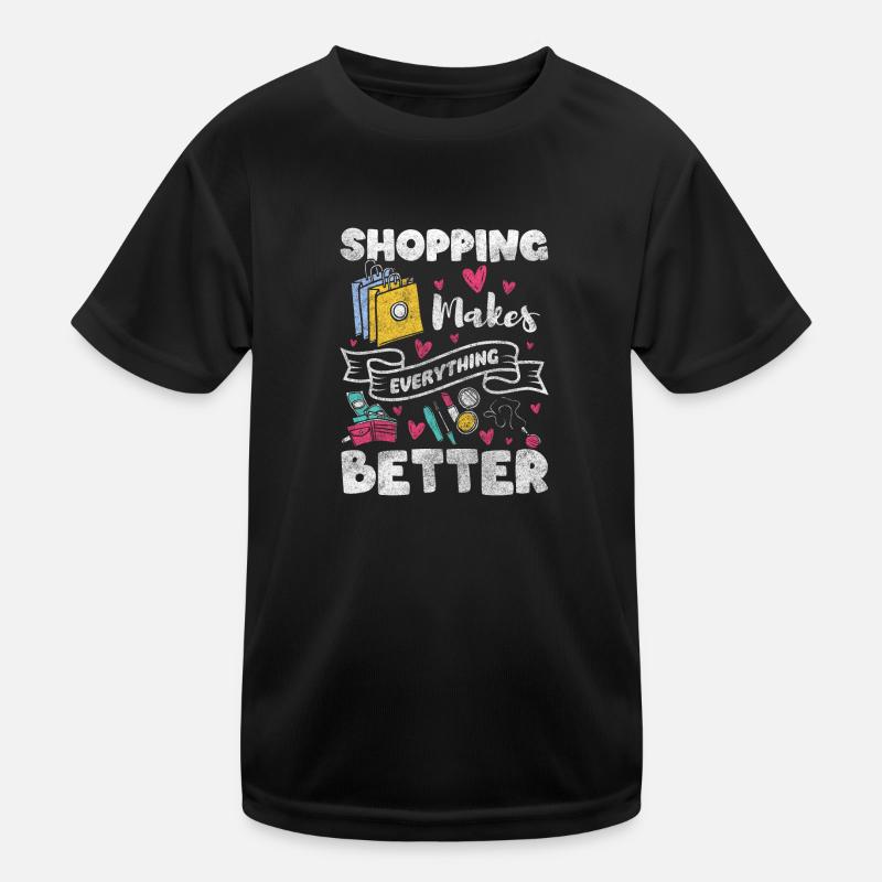 Einkaufen Geld Süchtig Einkaufszentrum Kinder Funktions-T-Shirt