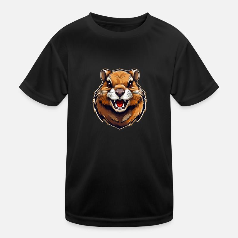 Wild angry animal pugnacious combative gopher Kids Functional T-Shirt