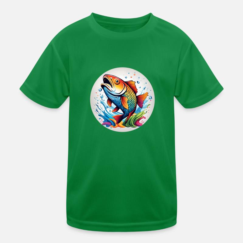 Fisch runder Batch Kinder Funktions-T-Shirt