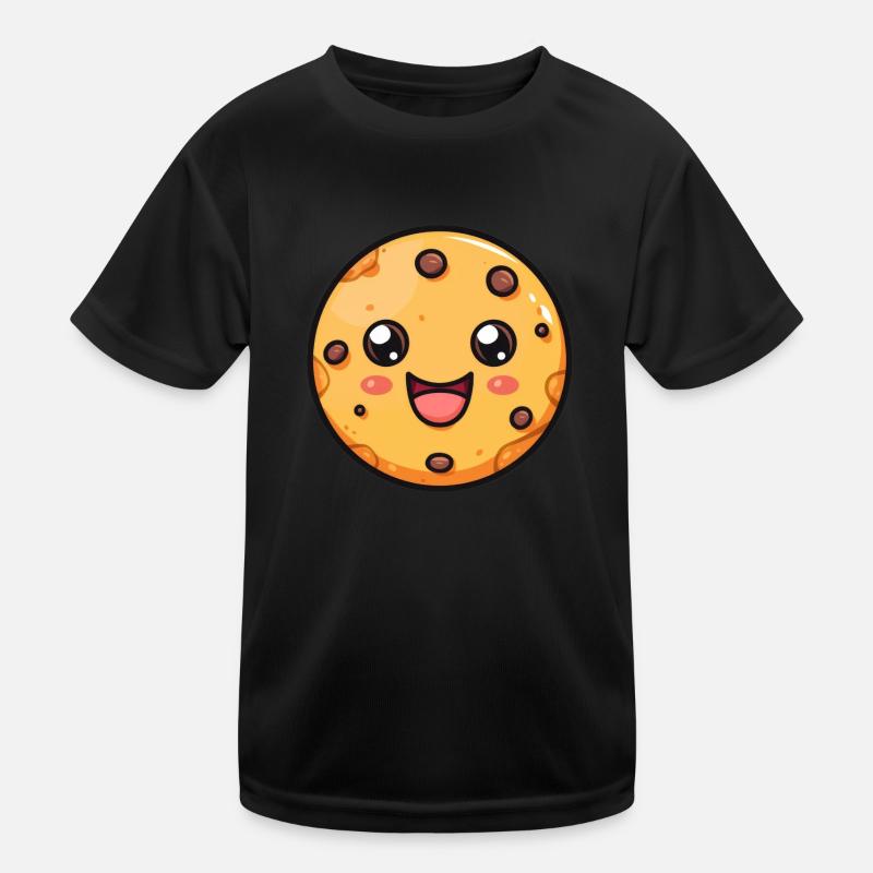 Lustiger Keks Comic - Kinder Funktions-T-Shirt - Schwarz