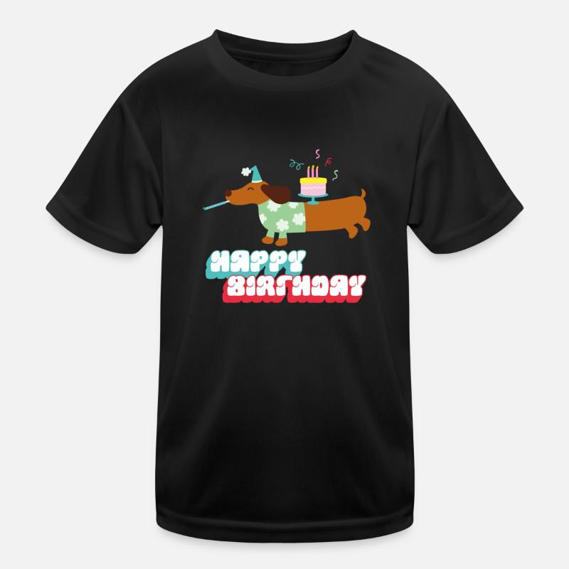 Dackel Geburtstagswünsche Kinder Funktions-T-Shirt
