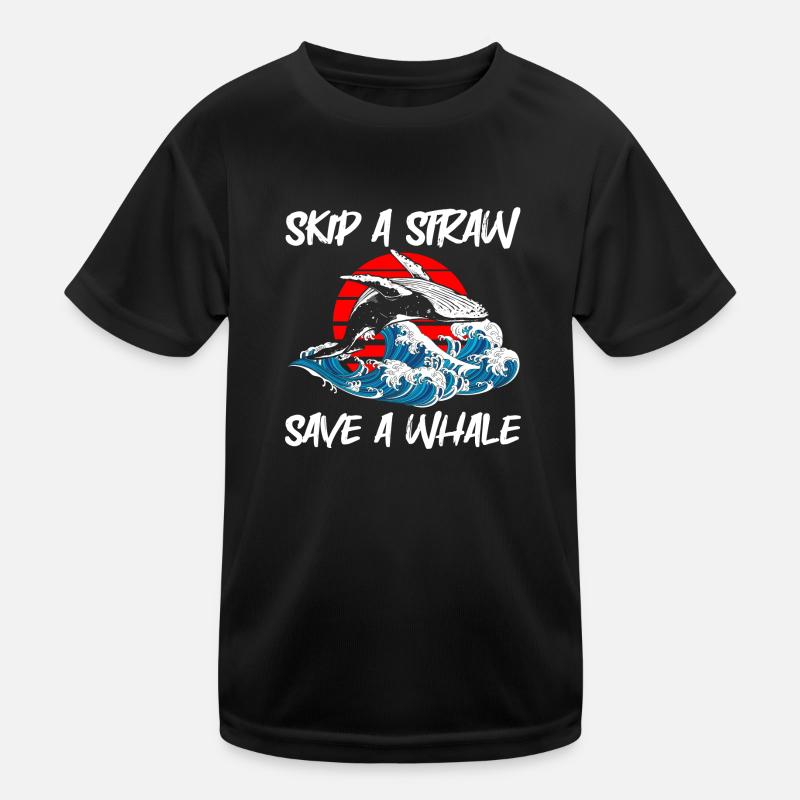 Sea Water Blue Whale Diver Kids Functional T-Shirt