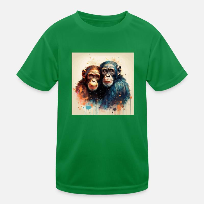 Chimpanzés amoureux T-shirt sport Enfant