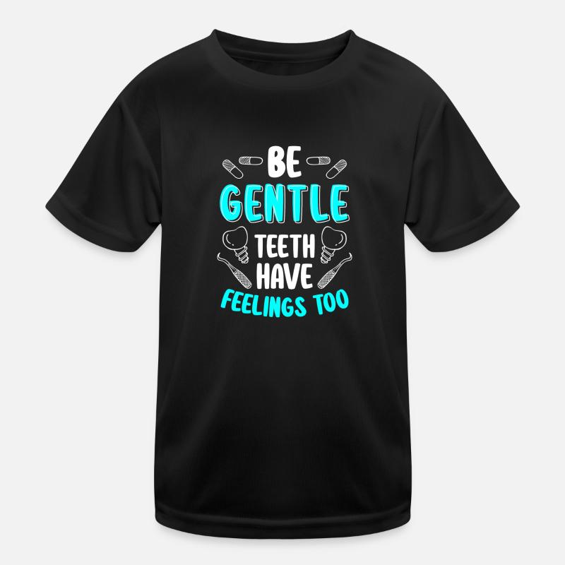 Zähne Bohrer Pflege Orthopäde Kinder Funktions-T-Shirt