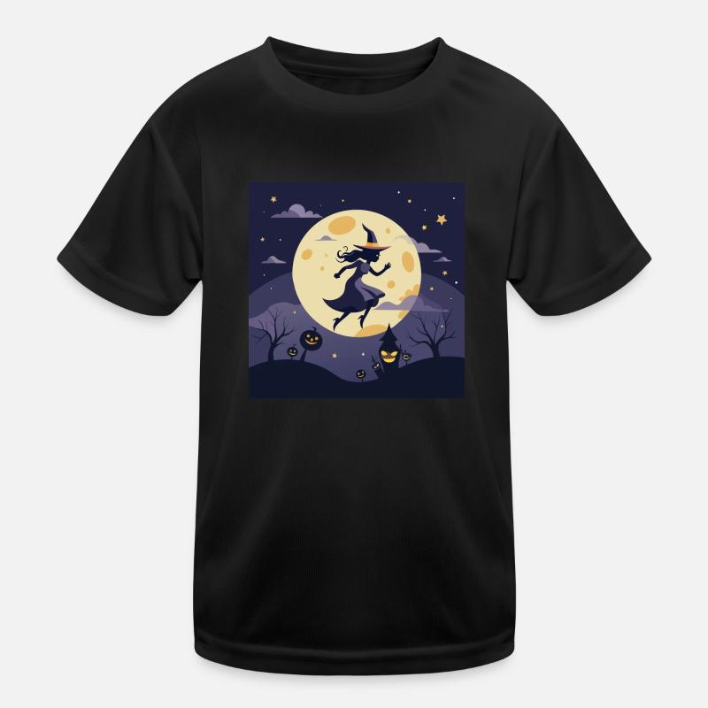 Witch in magical moonlight Kids Functional T-Shirt