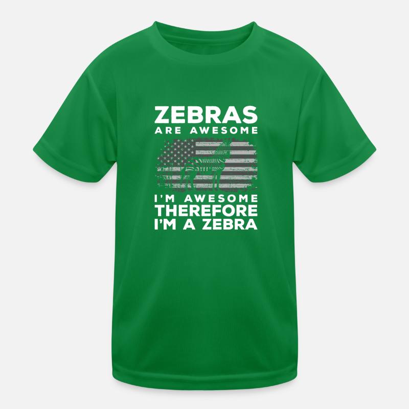Zebra Stripe Wilderness Fur Grevyzebra Kids Functional T-Shirt