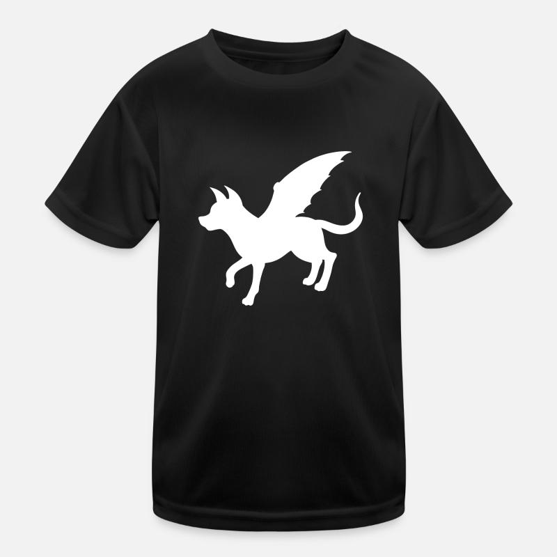 Hellhound - silhouette with demon wings Kids Functional T-Shirt