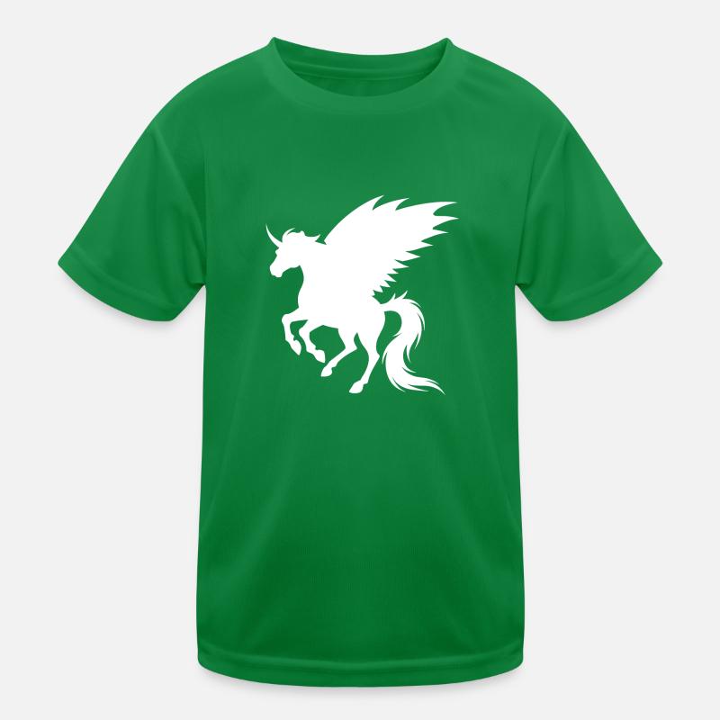 Dämonen-Einhorn - Silhouette mit Flügeln Kinder Funktions-T-Shirt