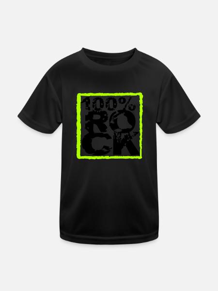 100% Percent Rock Heavy Metal Musique Texte Logo Fun - T-shirt sport Enfant - noir - Devant