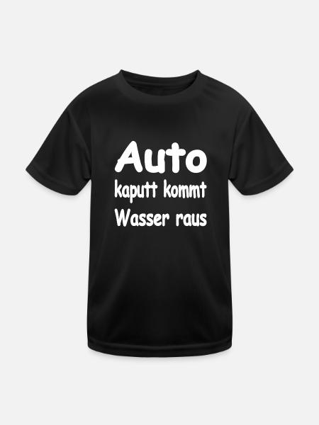 Auto - Kinder Funktions-T-Shirt - Schwarz - Vorne