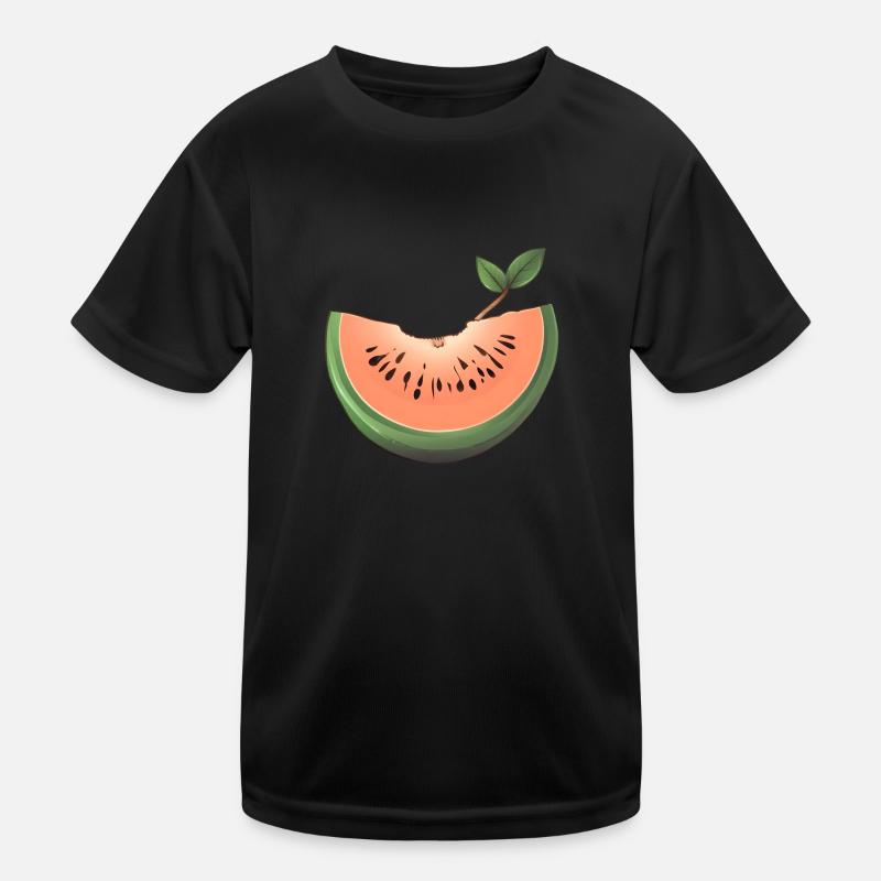 Pastèque, Melon, Fruit, Fruit - T-shirt sport Enfant - noir