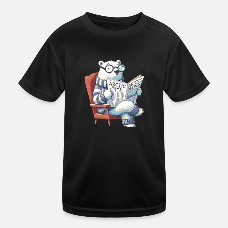 Eisbär liest Zeitung Kinder Funktions-T-Shirt