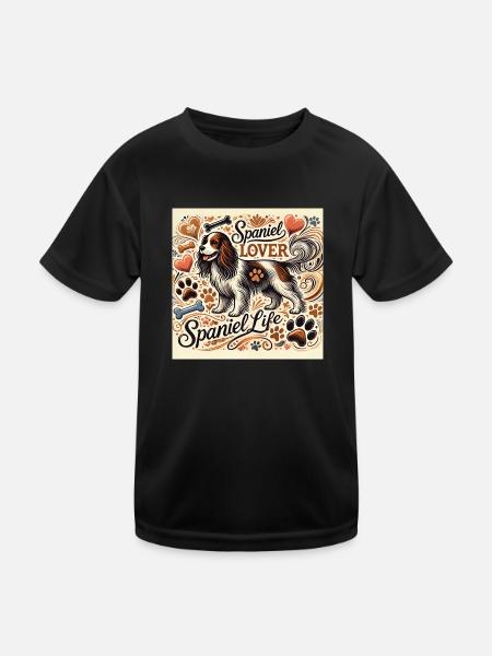 Spaniel Lover - Kids Functional T-Shirt - black - Front