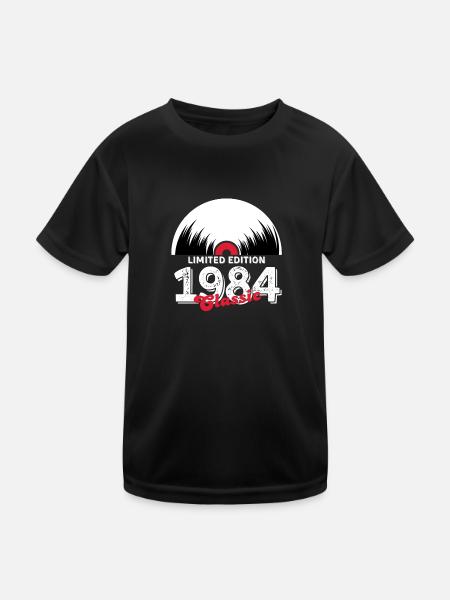 Limitierte Auflage 1984 Klassisches Vinyl - Kinder Funktions-T-Shirt - Schwarz - Vorne