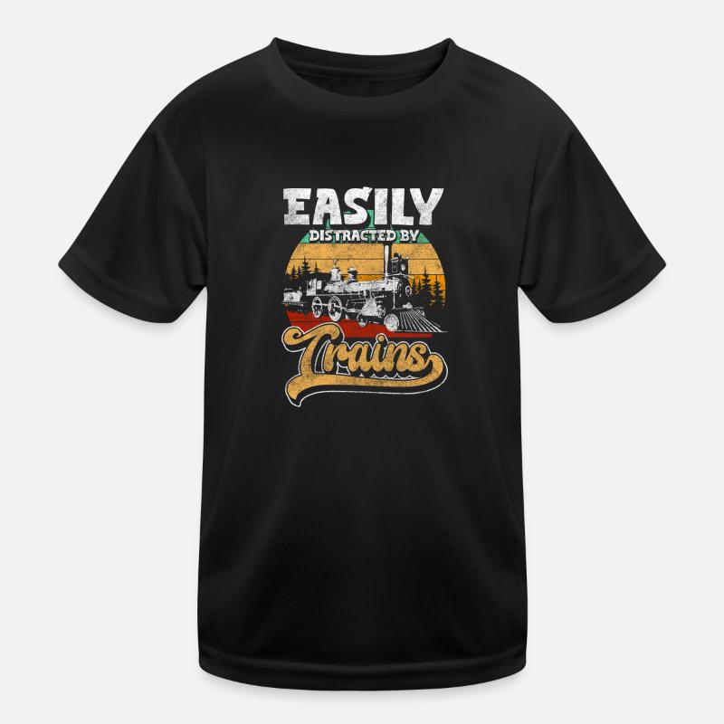 Model Railway Trains Kids Functional T-Shirt