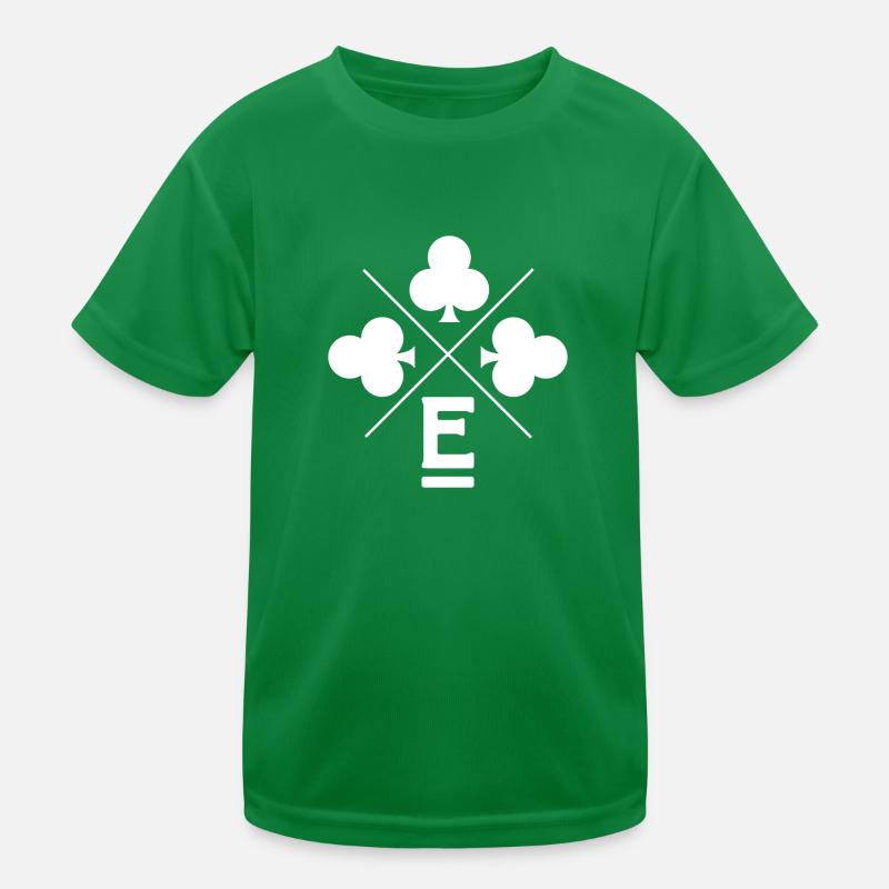 Buchstabe e Glücksklee Kinder Funktions-T-Shirt