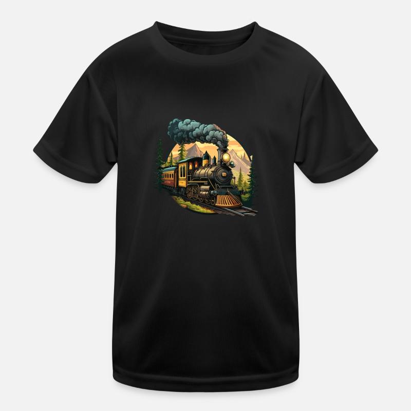 Voyage dans le temps : un train à vapeur à l’ancienne T-shirt sport Enfant