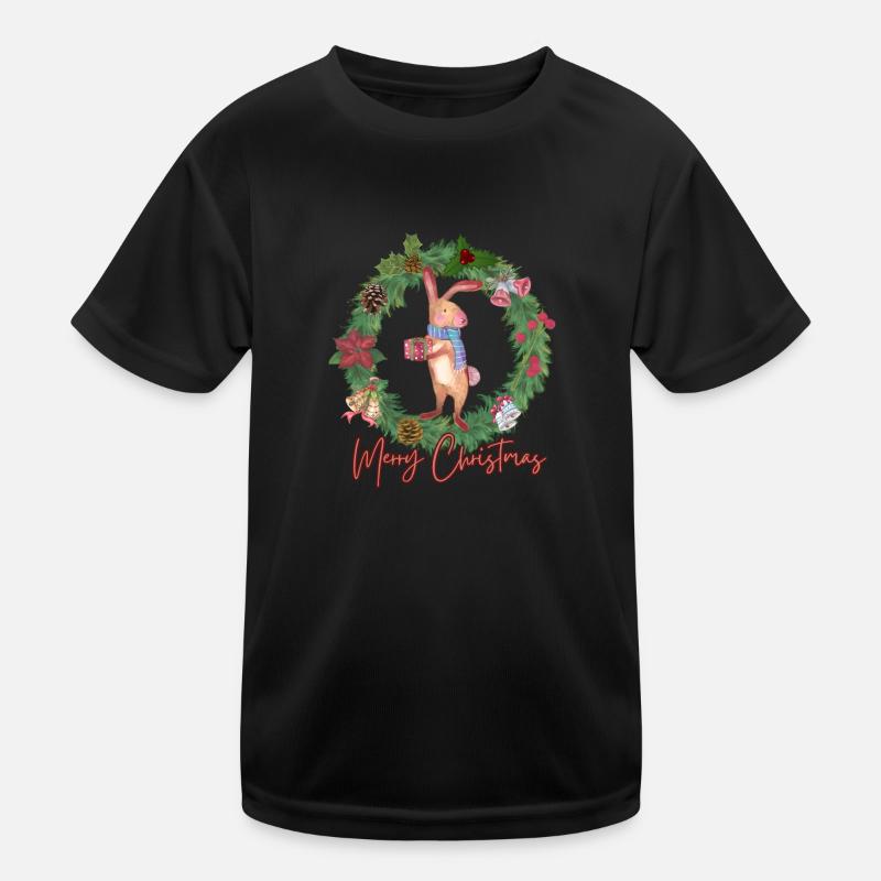 Joyeux Noël Lapin T-shirt sport Enfant