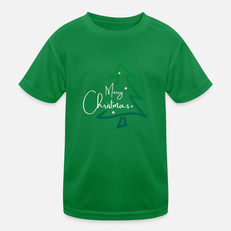 Merry Christmas Tree Kids Functional T-Shirt