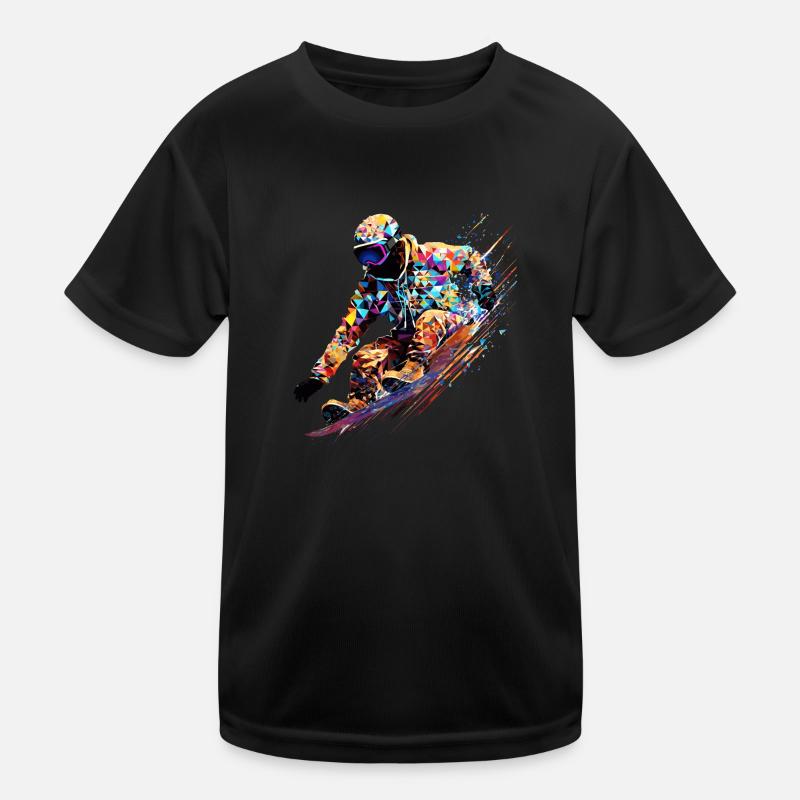 Snowboard Sport Jeu Champion Compétition Abstrait T-shirt sport Enfant
