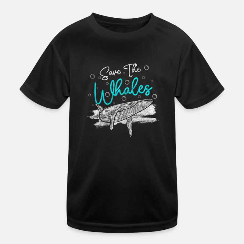 Whale Sea Creatures Lake Kids Functional T-Shirt