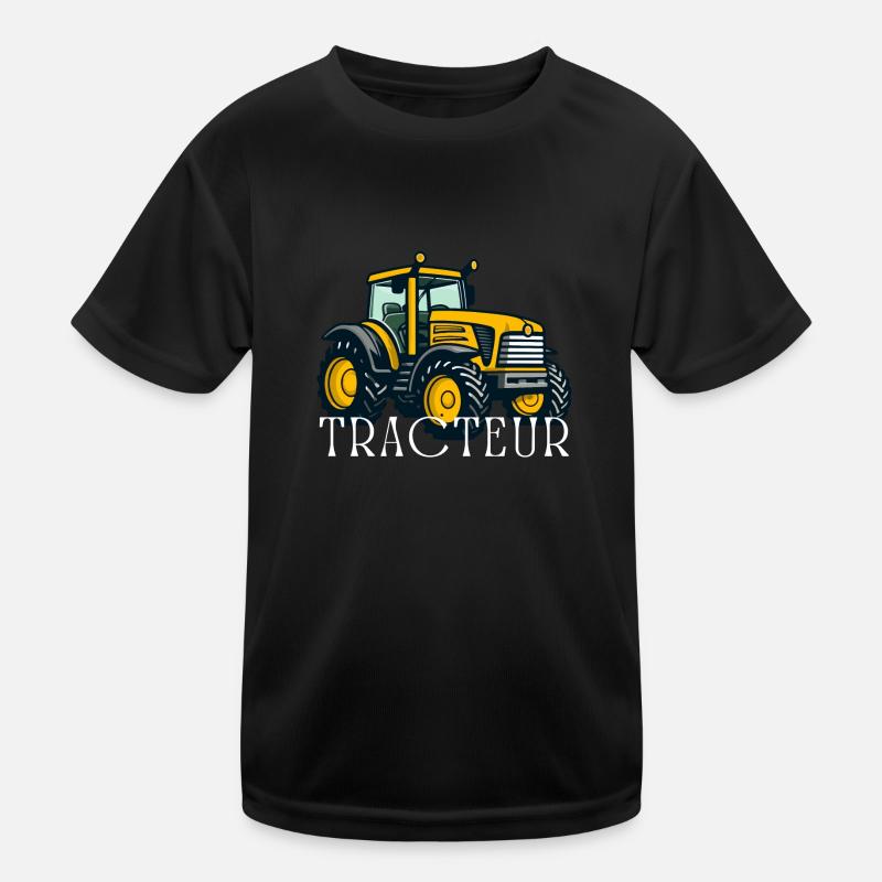 Traktor / Traktor / Traktor - Kinder Funktions-T-Shirt - Schwarz
