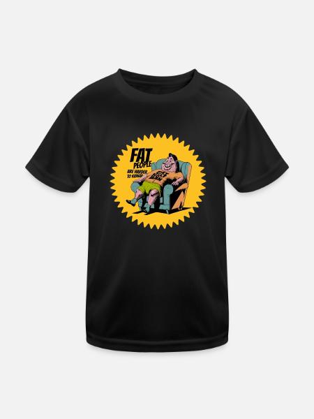 Dicker Mann ist schwieriger zu entführen - Kinder Funktions-T-Shirt - Schwarz