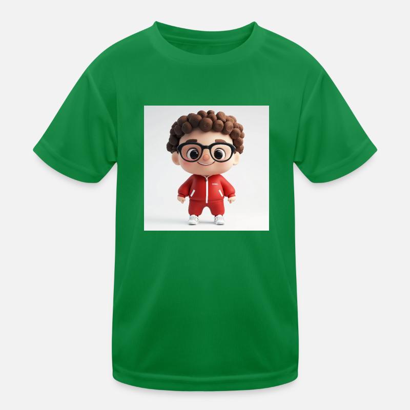 3d Character - Cute Guy Kids Functional T-Shirt