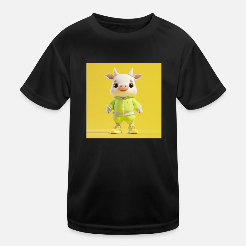 3D-Charakter – Süße Ziege Kinder Funktions-T-Shirt