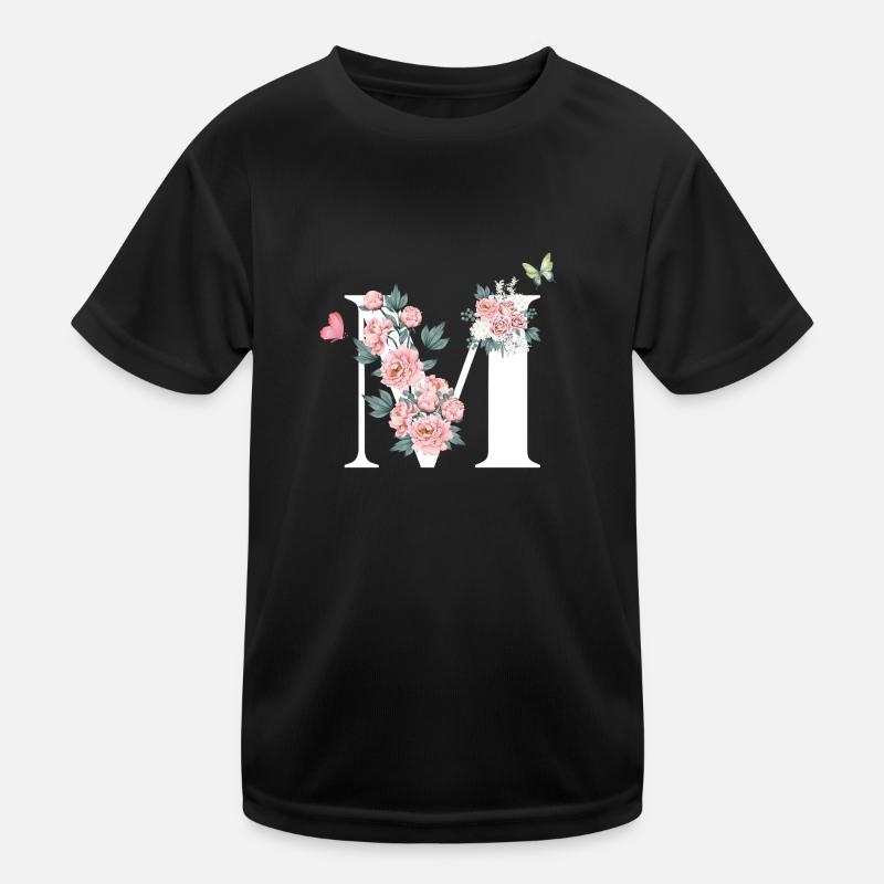 Lettre m fleurs rose T-shirt sport Enfant