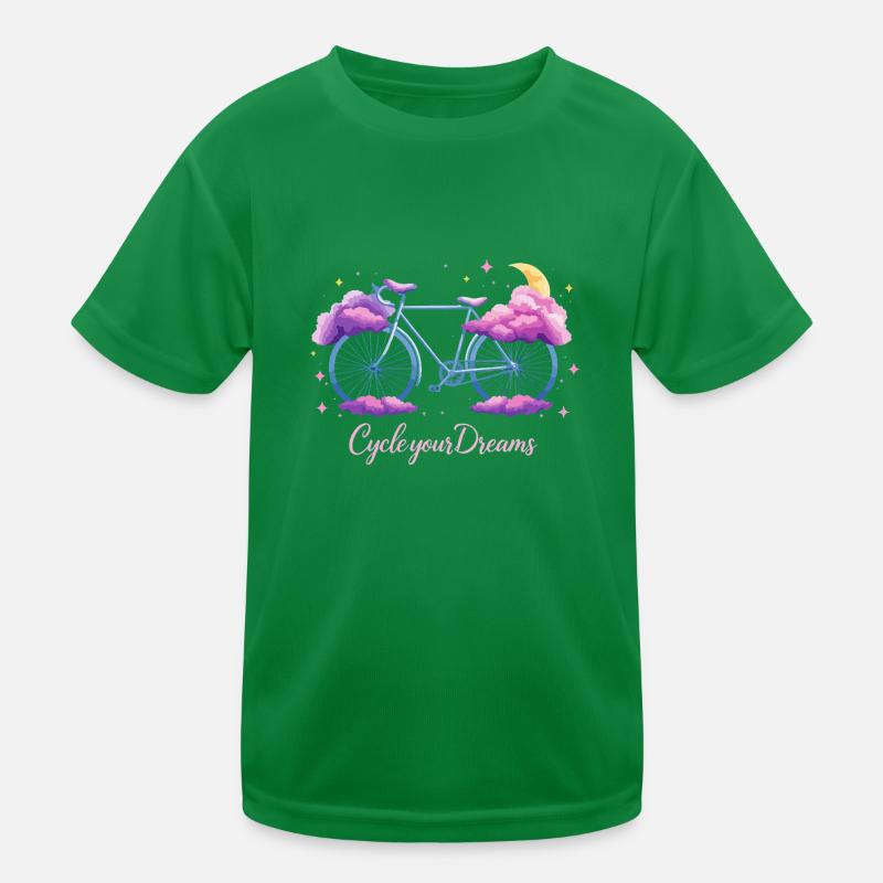 Conception de vélo nuage « Cycle Your Dreams » avec lune T-shirt sport Enfant