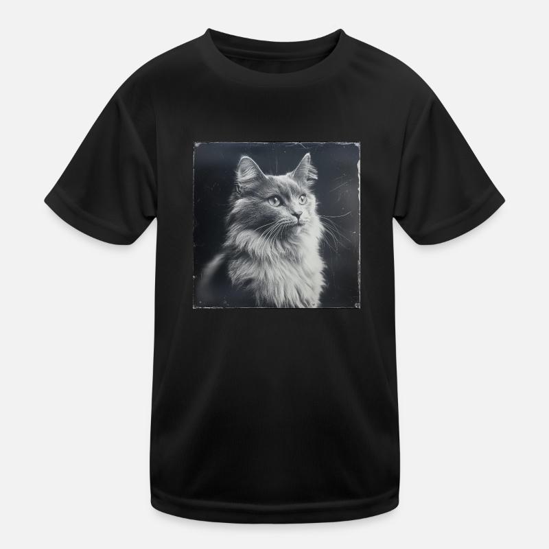 Animaux Noirs - Chat Antique T-shirt sport Enfant
