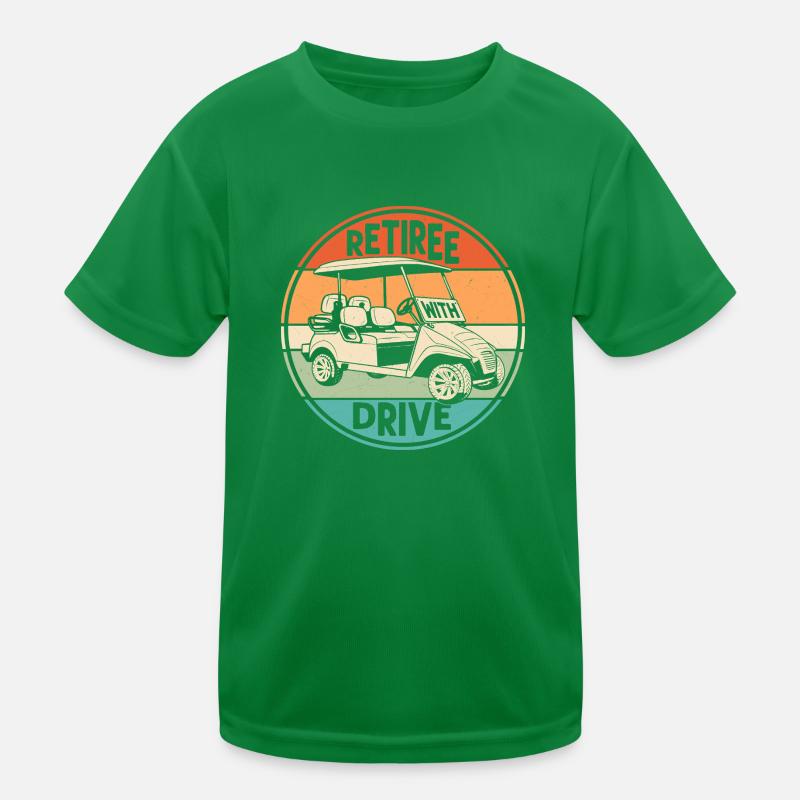 Retiree With Drive Golf Golfer Kids Functional T-Shirt