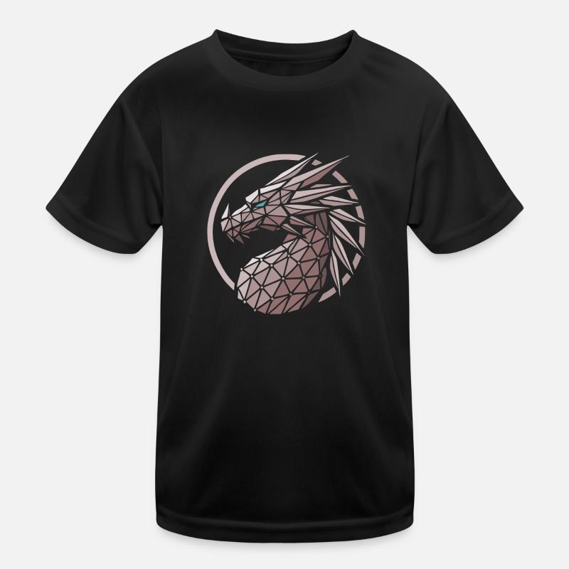 Polygons Dragon Head Kids Functional T-Shirt