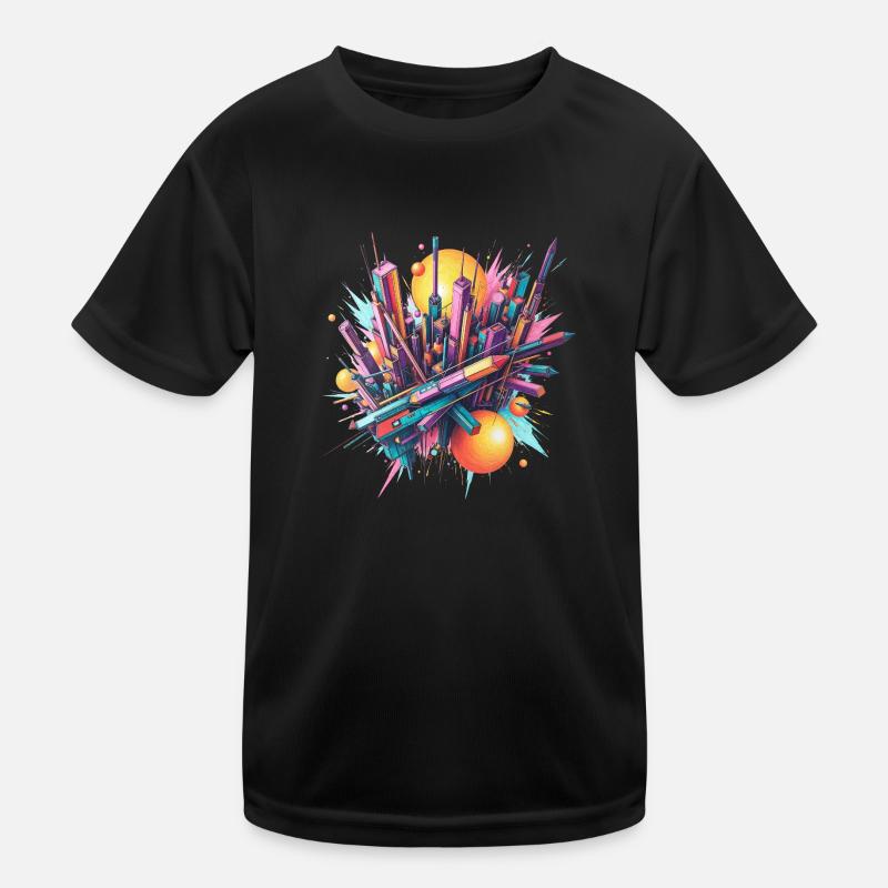 Abstract City Kids Functional T-Shirt