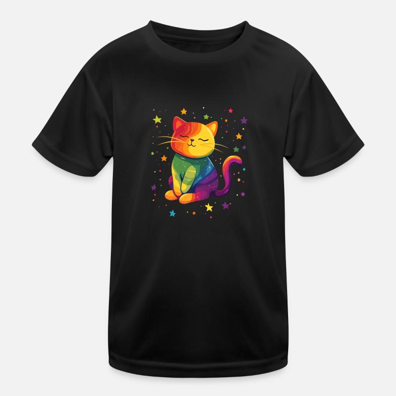 Chat arc-en-ciel mignon T-shirt sport Enfant